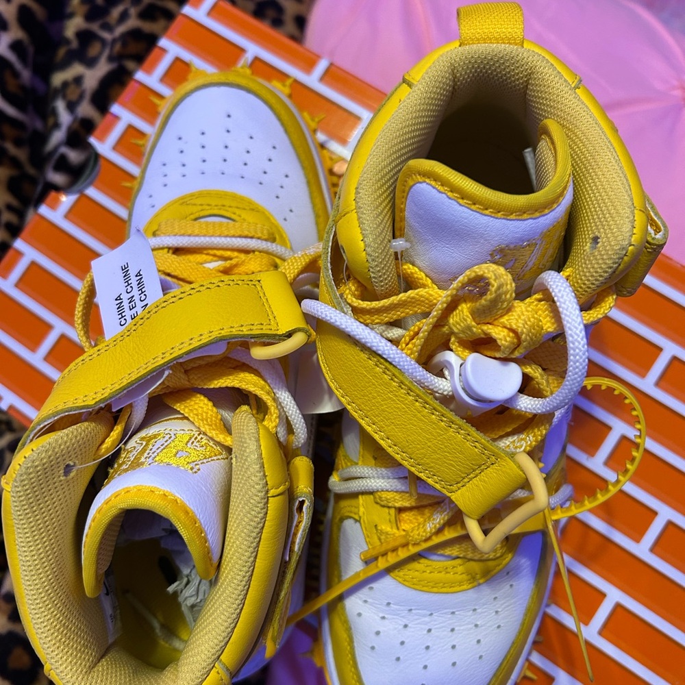 Off-White Yellow and White Sneakers